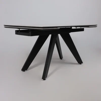 Стол AV 2122, МДФ+керамика, раздвижной 1400 (2000)*850 белый, глянцевый PANDORA/черный_9