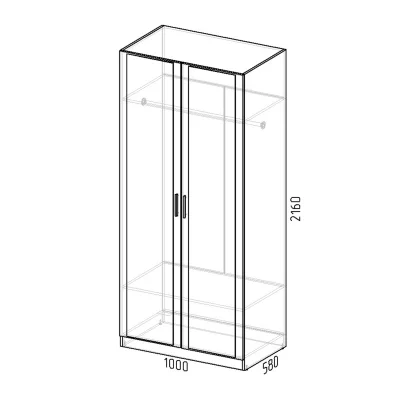 Шкаф для одежды МАРСЕЛЬ 580/МР-06 L-3 (белый премиум)_9
