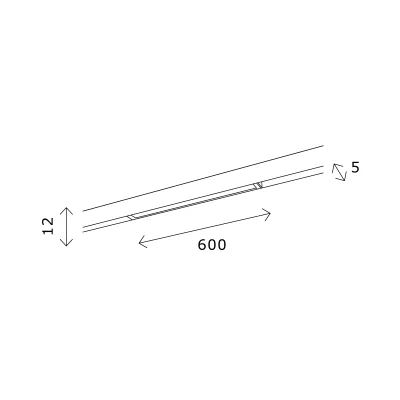 Магнитный трековый светильник Черный LED 1*10W 3000K 710Lm Ra>80 100 IP20 L600xW5xH12 2 SUPER5_4