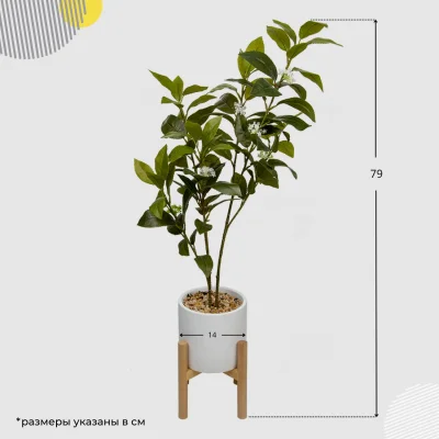 Дерево в цементном горшке с подставкой из МДФ, Д140 Ш140 В790_5