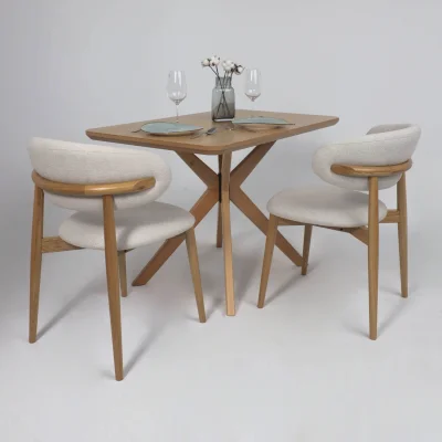 Стул ДЭВИД, бежевый фактурный велюр Danco 100/дуб_9