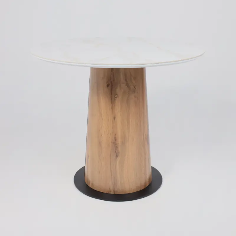 Стол AV 2317, МДФ+керамика, нераздвижной 900 белый, глянцевый CARLA LARKIN/черный+HPL Дуб Вотан_preview_8