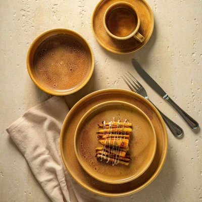 Блюдо STRIA, фарфор, пшеничный, d26,5*3см_7