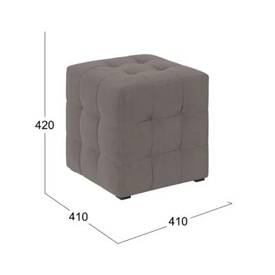 Пуф Тип 1, велюр мокко светлый, 410х410х420_2