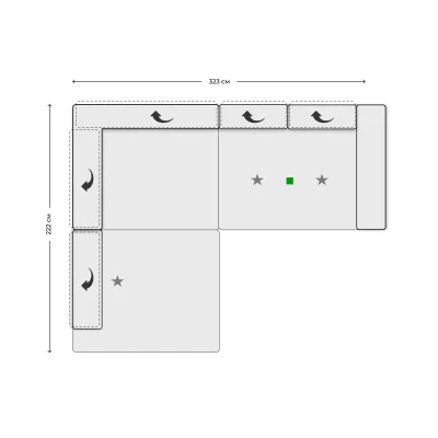 Диван SATELLITE-S AhoL1,5XLKV - XLSELKV - 2,5RKV VZMO фотография