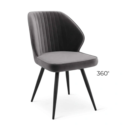 Стул MICHAEL-R1 360, d10 HEMATITE LUX\черный фотография