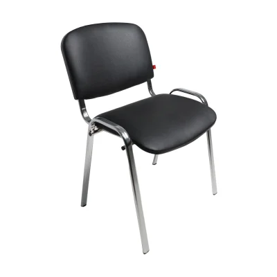 Стул на раме ISO CHROME V-4, кожзам, черный  ECONOM фотография