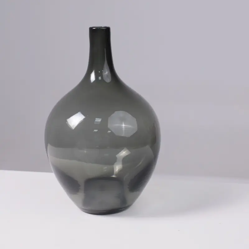 Ваза стеклянная FOAM, дымчатый, 18*29см_preview_4