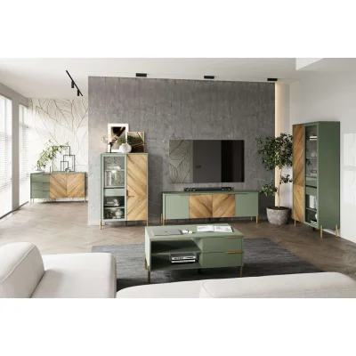 Н.м. "SIENA" стол журнальный LAW2S, к.Дымчатый зеленый/ф.Дымчатый зеленый+Дуб вотан_5