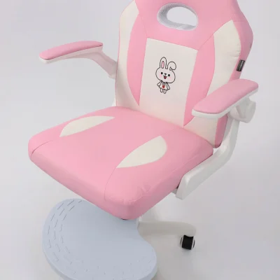 Кресло рабочее, поворотное JASMINE, white, розовый, ECONOM_19