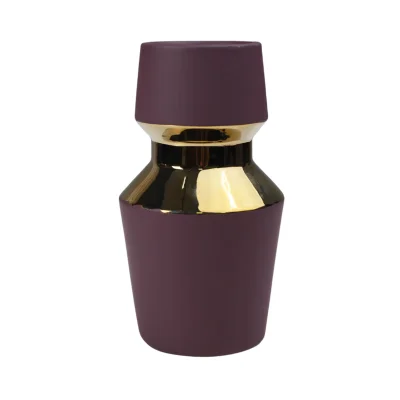 Ваза керамическая ASTOR, фиолетовый+золото, 11*20см фотография