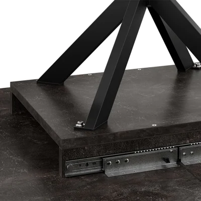 Стол раздвижной ЛИССАБОН Тип 1, 1000(1315)х1001х750, черные опоры/ателье темный_8