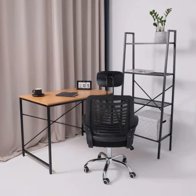 Кресло рабочее CONSUL NEW, ткань/сетка, черный (с подголовником)_12