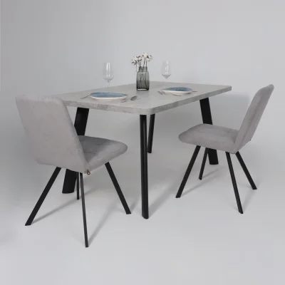 Стол LEON LUX RADIAL-160, раздвижной 160(205)х90, Серый сланец/Чёрный_4