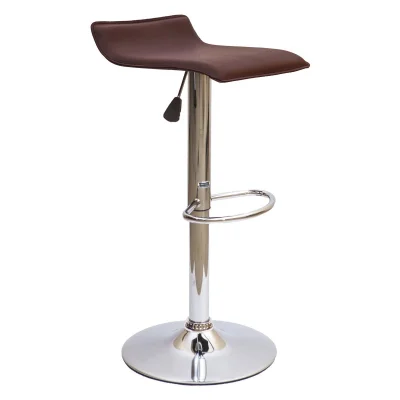 Стул барный SLIM, экокожа коричневый/хром фотография