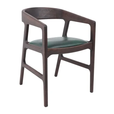 Стул ВАРДО КОМФОРТ ПЛЮС, нат. кожа зеленый/дуб натуральный/покрытие рич фотография