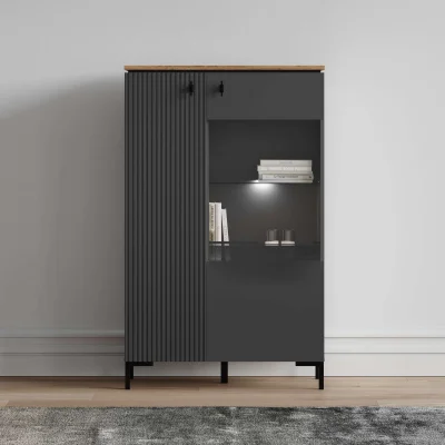 Н.м. "SAN GIMIGNANO" шкаф REG1D1W/140, к.Антрацитовый+Дуб нокс/ф.Антрацитовый+Готика_4