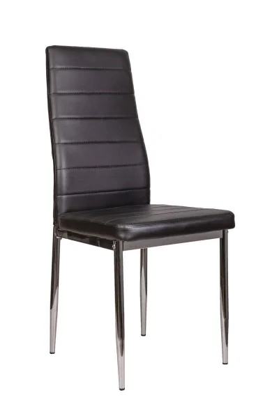 Стул ROMEO, экокожа, черный ML03-01/хром, ECONOM фотография