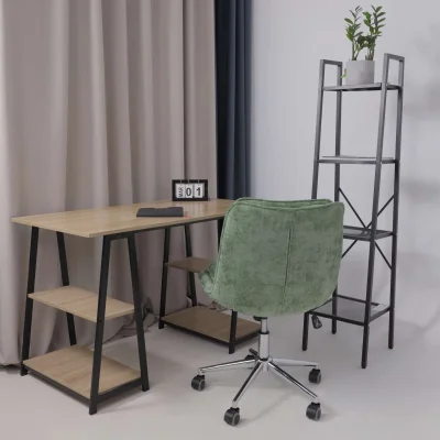 Кресло LOLA, зеленая рогожка GY91-14/хром_9