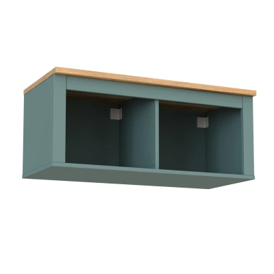 Полка навесная САГА 2 секции, темно-бирюзовая/ясень (2.08.17.140.16 RU) фотография