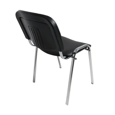 Стул на раме ISO CHROME V-4, кожзам, черный  ECONOM_4