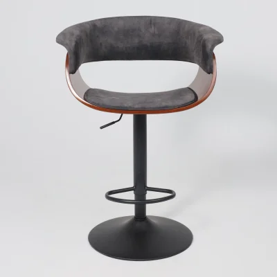 Стул барный ROSSI, велюр, темно-серый Fabb 16/черный_2