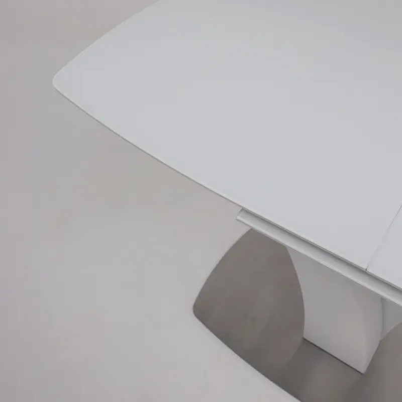 Стол НОТР ДАМ MODERNE, стекло Optiwhite 1400(1800)*850, Белый/Белый Муар_preview_13