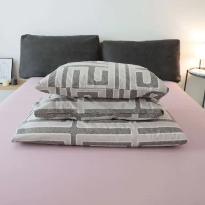 Комплект постельного белья 2СП поплин набивной (серо-коричневый, геометрия 31)_10