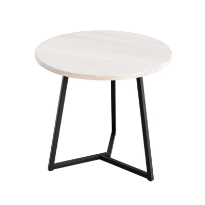 Стол журнальный SMT-60 WD, дуб беленый/черный фотография