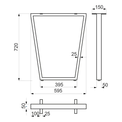Подстолье VIKING h720, античное золото AKS_2