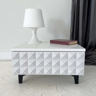 Стол-консоль SHTABE SIMPLE 7001 эко, Травертин-Белый-Черный_4