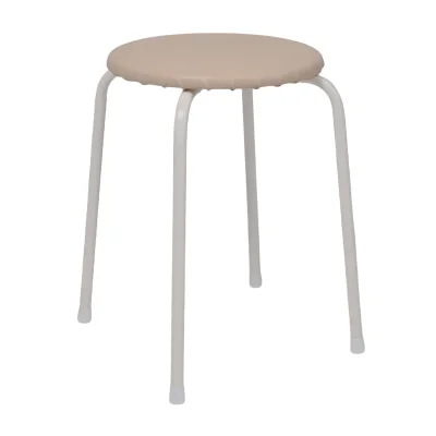 Табурет круглый "Пенек легкий 180", с ЛДСП, ваниль/белый фотография