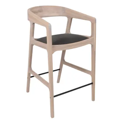 Стул полубарный ВАРДО КОМФОРТ, графит Austin, 20 Graphite/дуб натуральный/покрытие береза фотография