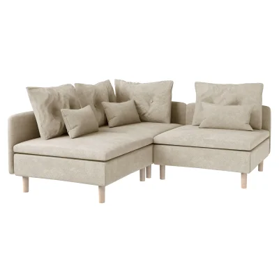 Модуль трехместный Линту + кресло Линту + подлокотник Линту Prince Camel, песочный фотография