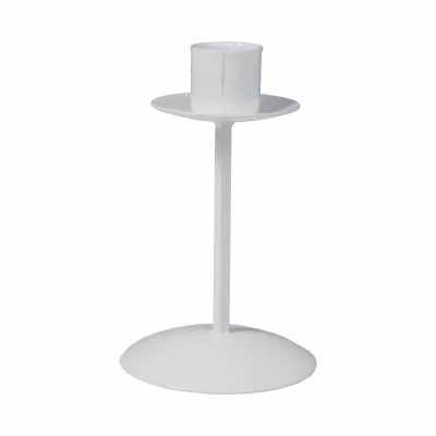 Подсвечник металл на 1 свечу "Боб", 12х7,4 см, белый фотография