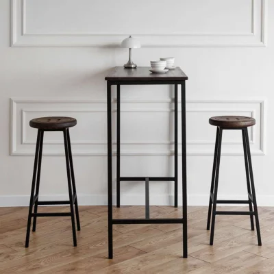 Стул барный BUTTON-78 мореный/черный_3