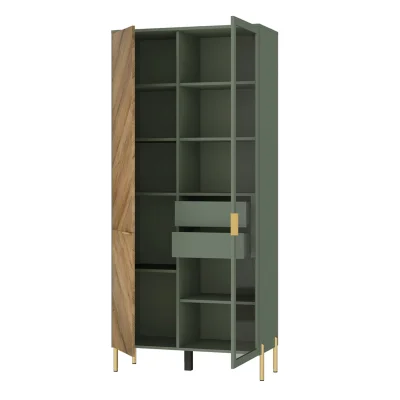 Гостиная "SIENA", дымчатый зеленый + дуб вотан. Комплект №1_16