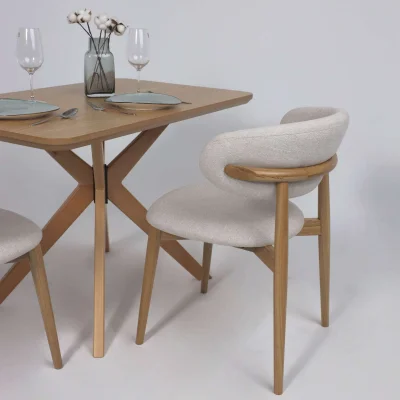 Стул ДЭВИД, бежевый фактурный велюр Danco 100/дуб_10