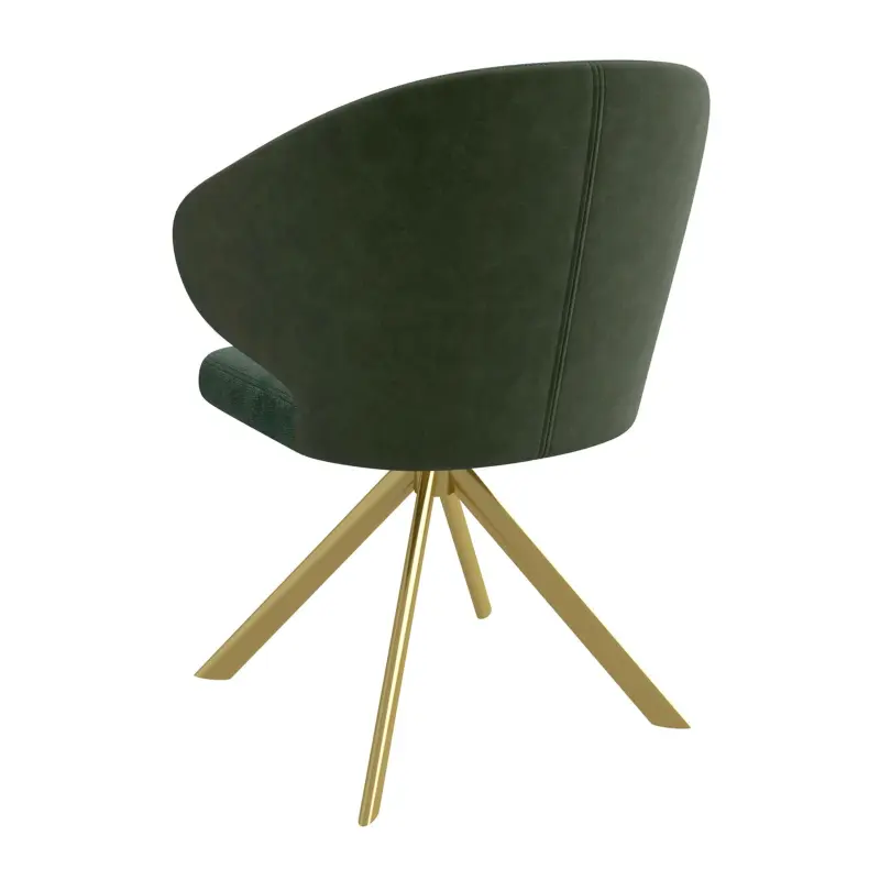 Стул ROBERT-R 360, g14 DARK GREEN шенилл lux - DEEP GREEN замша lux\золото_preview_2