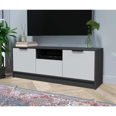 Тумба(ТВ) КОНЦЕПТ КТ-ТВ3-50, к.Антрацит/ф.Серый  (В495хШ1360хГ355мм)_2