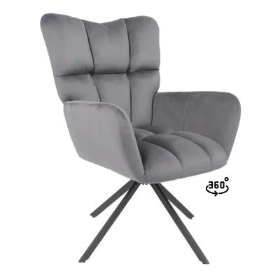 Кресло COLORADO NEW, поворотное, тем.-серый велюр HCJ-40/черный фотография