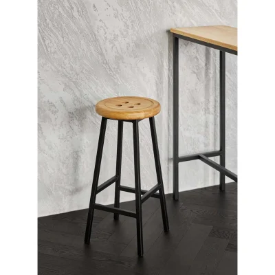 Стул барный BUTTON-78натуральный/черный_5