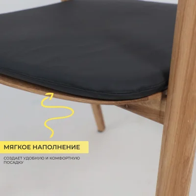 Подушка декоративная САМУРАЙ, экокожа, черный Grand17, 42*52_3