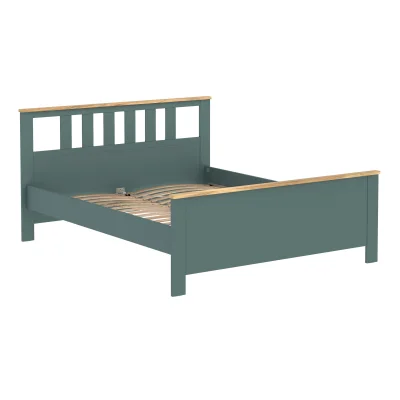 Кровать двойная САГА 160*200, темно-бирюзовая/ясень (2.08.04.070.16 RU) фотография