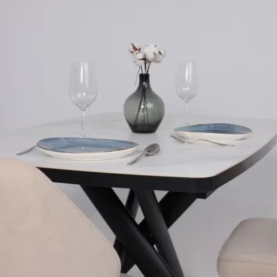 Стол LEONEL-130, раздвижной 130(165)х85, CALAKATTA ST CER/Черный_5