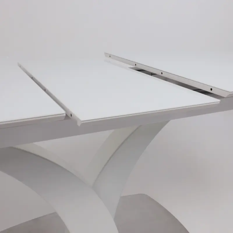 Стол НОТР ДАМ MODERNE, стекло Optiwhite 1400(1800)*850, Белый/Белый Муар_preview_15