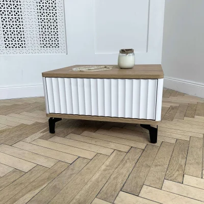 Стол-консоль SHTABE ROYAL 5001 эко, Белый-Дуб Сантана-Черный_4