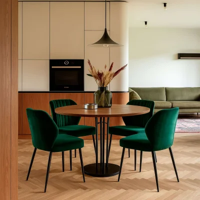 Стул MICHAEL-R1 360, d13 DARK GREEN LUX\черный_2