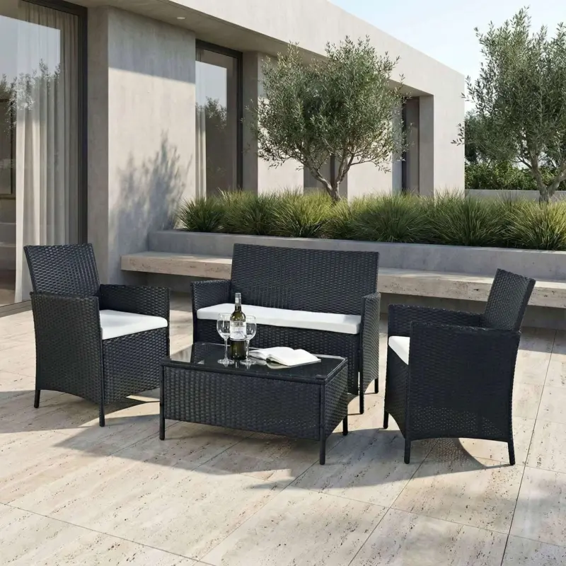 Комплект мебели PATIO (кресло 2шт, диван 1шт, стол 1шт), черный_preview_10