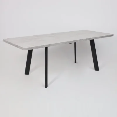 Стол LEON LUX RADIAL-180, раздвижной 180(240)х95, Серый сланец/Чёрный_15